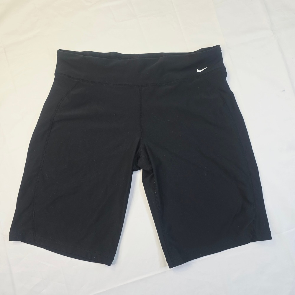 Nike Women's Size Large Bike Shorts Black Athletic Compression Activewear P20